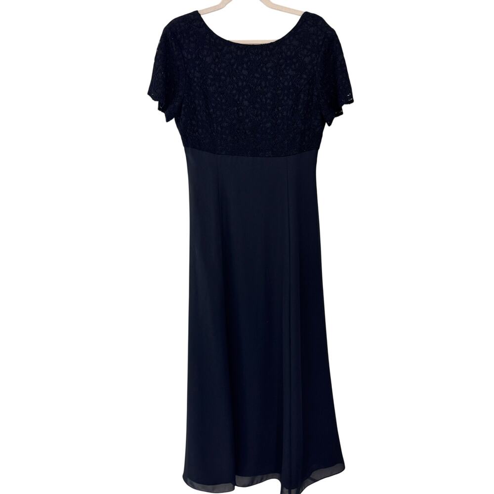 Lanz Of Salzburg Women Vintage Lace Night Dress Size 8 Long Intimates Sexy Black